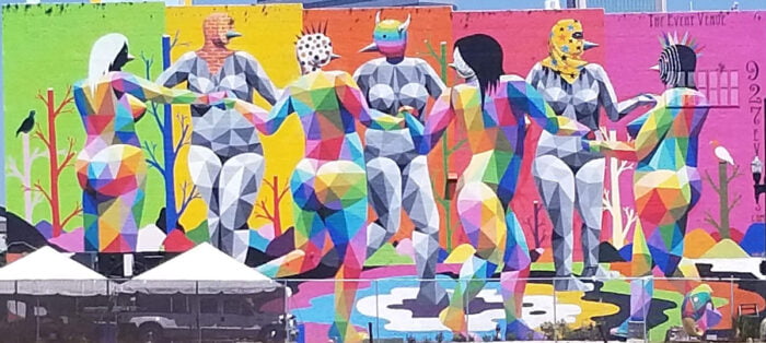 Mural, Rainbow, Female Forms, Beaks and Bums
